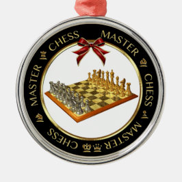 Metal Ornamento de Prata Premium Chess Master