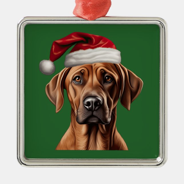 Metal Ornamento de Ridgeback da Rodarela de Natal (Frente)