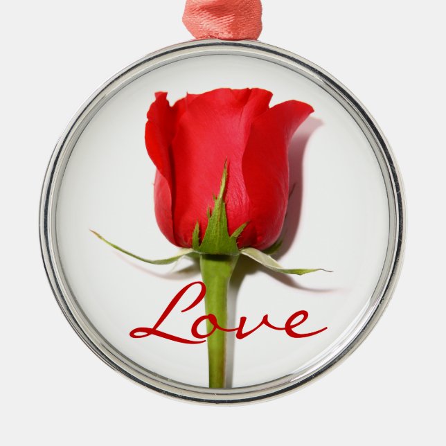 Metal Ornamento de Rosas vermelhas de Amor (Frente)