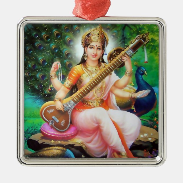 Metal Ornamento de Saraswati - versão 1 (Frente)
