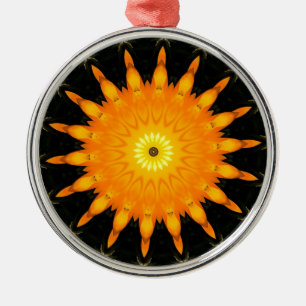 Metal Ornamento de Sol Laranja