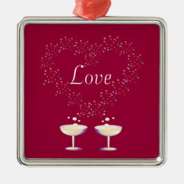 Metal Ornamento de torradas de champanhe