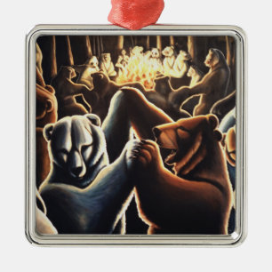 Metal Ornamento de Ursos Dançantes Ofertas de Amor Mult