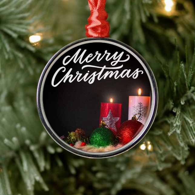 Metal Ornamento de Velas de Natal Feliz (Árvore)