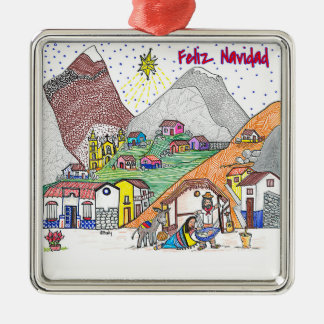 Metal Ornamento de Venezuela do Natal - Feliz Navidad