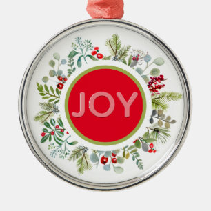 Metal Ornamento de Watercolor Simples Feriado
