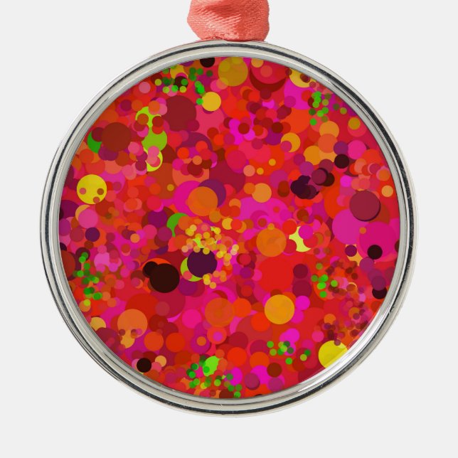 Metal Ornamento decorativo de pontos Dourados e rosa ver (Frente)