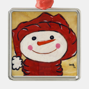 Metal Ornamento do boneco de neve