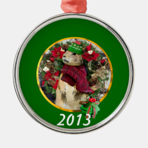 Metal Ornamento do cão de pradaria do Natal