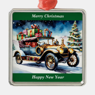 Metal Ornamento do Carro vintage Feliz de Natal