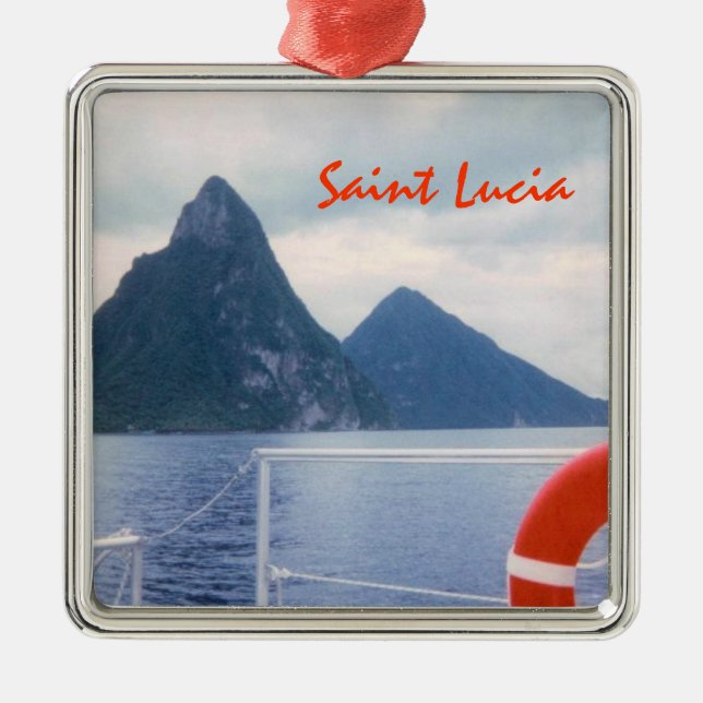 Metal Ornamento do costume dos Pitons de St Lucia (Frente)