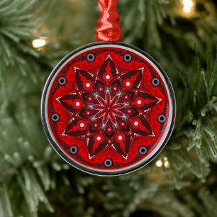 Metal Ornamento do Garnet Mandala de Birthstone de Janei
