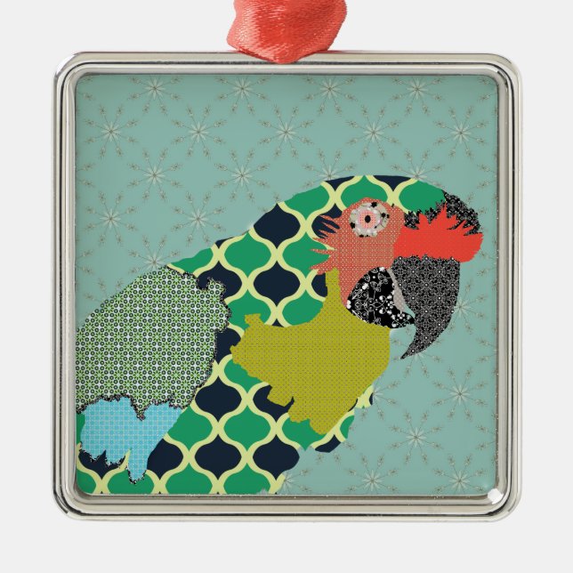 Metal Ornamento do Macaw de Molly (Frente)