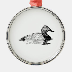 Metal Ornamento do pato de Canvasback