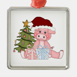 Metal Ornamento do porco da árvore de Natal