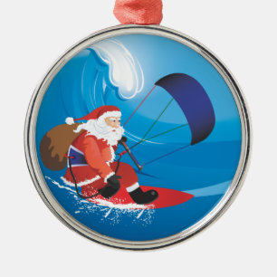 Metal Ornamento do prêmio de Kitesurf do papai noel