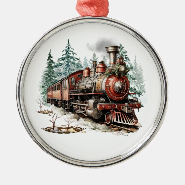 Metal Ornamento do trem de Natal (Frente)