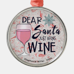 Metal Ornamento do Vinho - Nome Personalizado de Natal