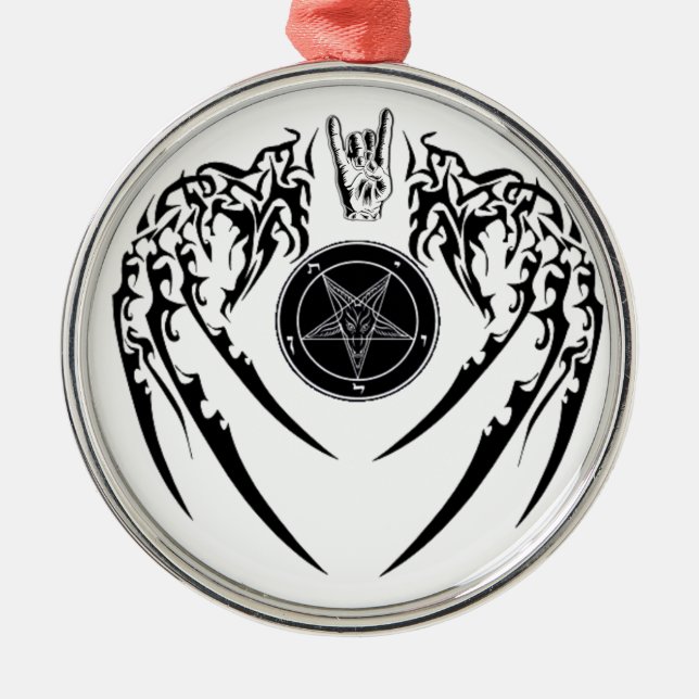 Metal Ornamento dos chifres e das asas de Baphomet da (Frente)