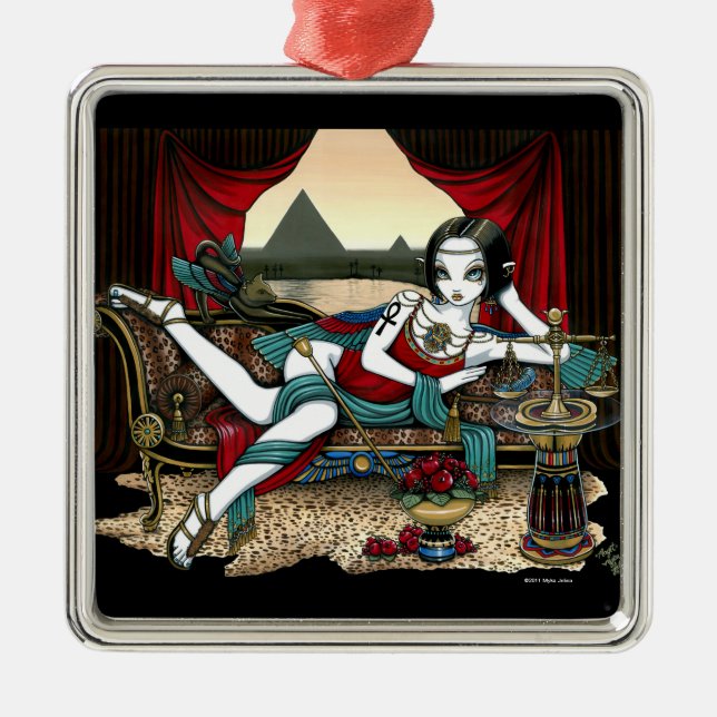 Metal Ornamento egípcio do anjo da deusa de "Mayet" (Frente)