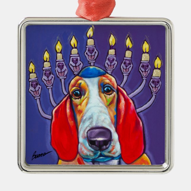 Metal Ornamento feliz de Houdakkah por queimaduras de (Frente)