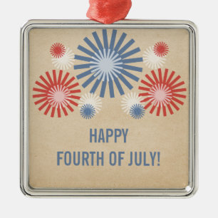 Metal Ornamento Funky 4 de julho do Fireworks