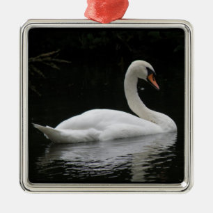 Metal Ornamento Gracioso de Cisne Branco