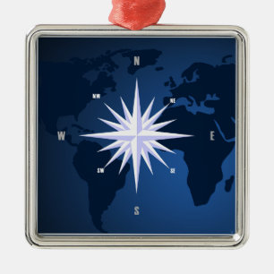 Metal Ornamento Náutico de Premium Azul-Rosa Oceano Azu