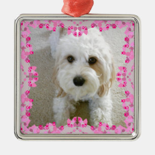 Metal Ornamento personalizado da foto de Cavachon, cão