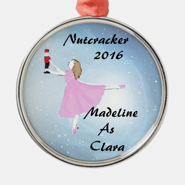 Metal Ornamento personalizado de Clara do Nutcracker (Frente)