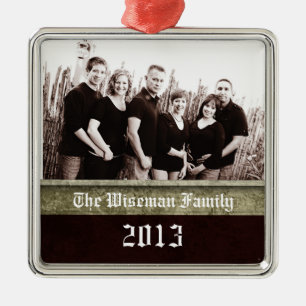 Metal Ornamento Personalizado de FOTO de Natal Personali