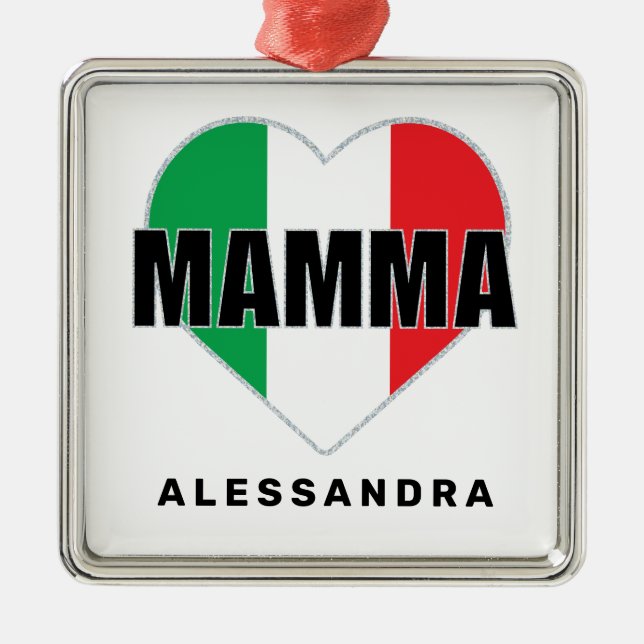 Metal Ornamento Personalizado de Mamma Italiano (Frente)