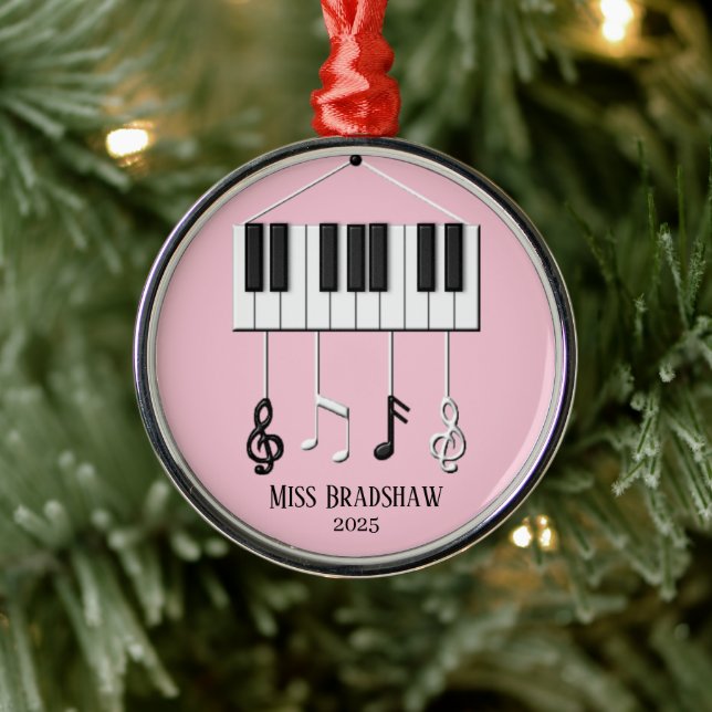 Metal Ornamento Personalizado de Professores de Piano (Árvore)