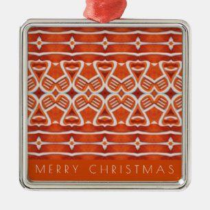 METAL ORNAMENTO PREMIUM QUADRADO DE GINGERBREAD + TEXTO