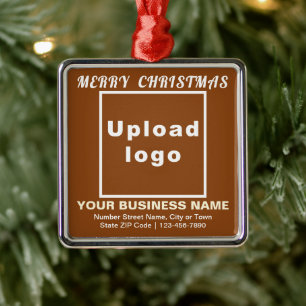Metal Ornamento Quadrado Castanho de Natal Comercial