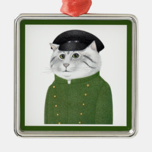 Metal Ornamento Quadrado de ChAUFEUR CAT Premium