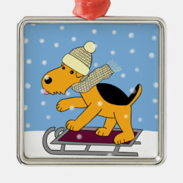 Metal Ornamento quadrado superior do trenó bonito de w