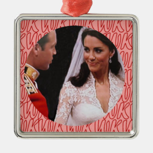Metal Ornamento real do casamento de William e de Kate