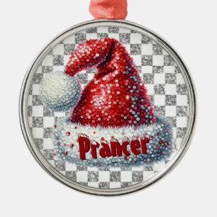 Metal Ornamento Redondo de Natal Hat Premium