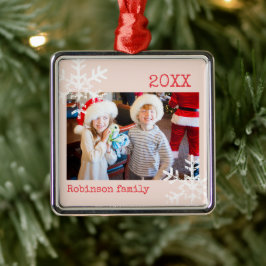 Metal Ornamento Rosa Blush de Fotografia Personalizado c