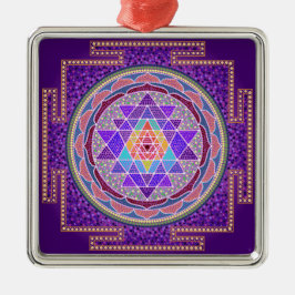 Metal Ornamento roxo de Sri Yantra
