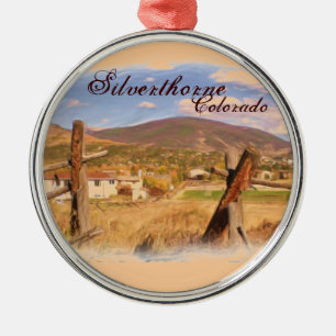 Metal Ornamento rústico da cena de Silverthorne Colorad