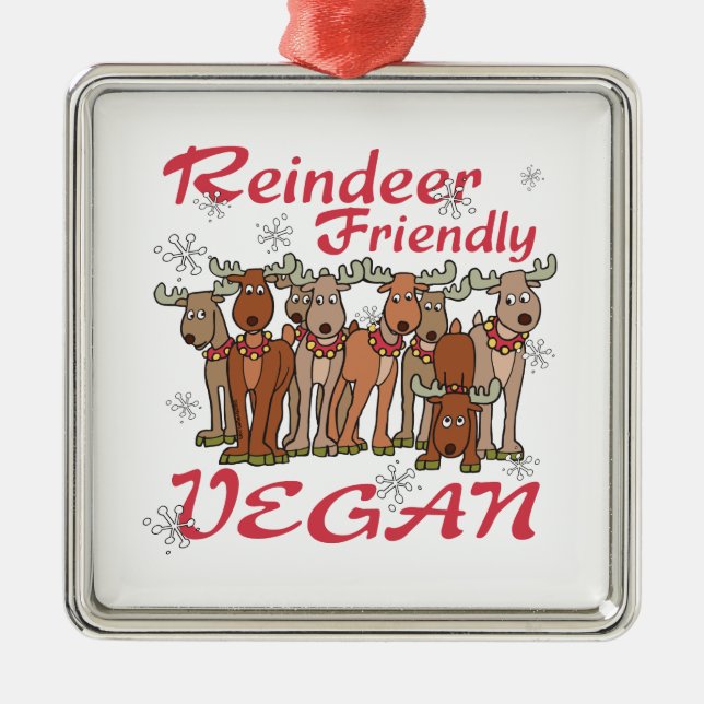 Metal Ornamento Vegan Amigo De Reindeer (Frente)