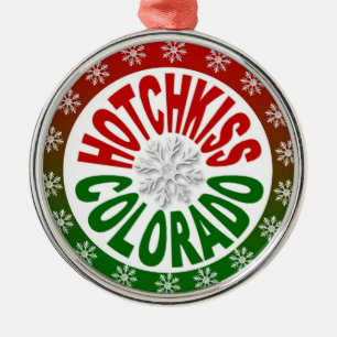 Metal Ornamento vermelho em flocos de neve do Hotchkiss