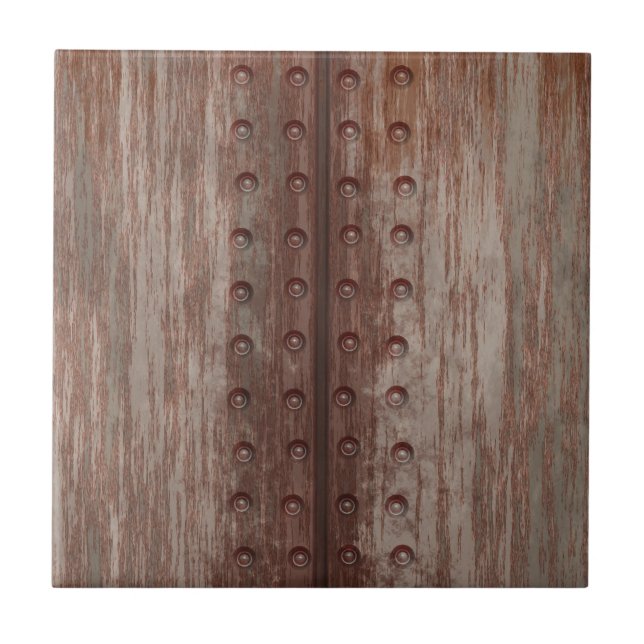 Metal oxidado rebitado sujo (Frente)