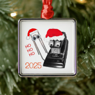 Metal Papais noeis Stapler Feliz Ornamento de Natal