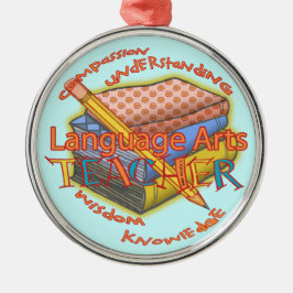 Metal Professor de Artes da Linguagem ornamento redondo