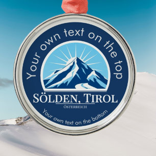 Metal Sölden Tirol Áustria medalha de esqui Ornamento de