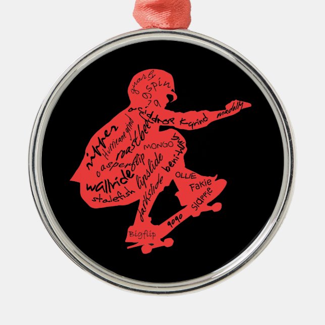 Metal Tipografia de skate - Ornamento de Natal (Frente)