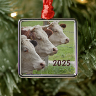 Metal Três Vacas em um Ornamento de Linha